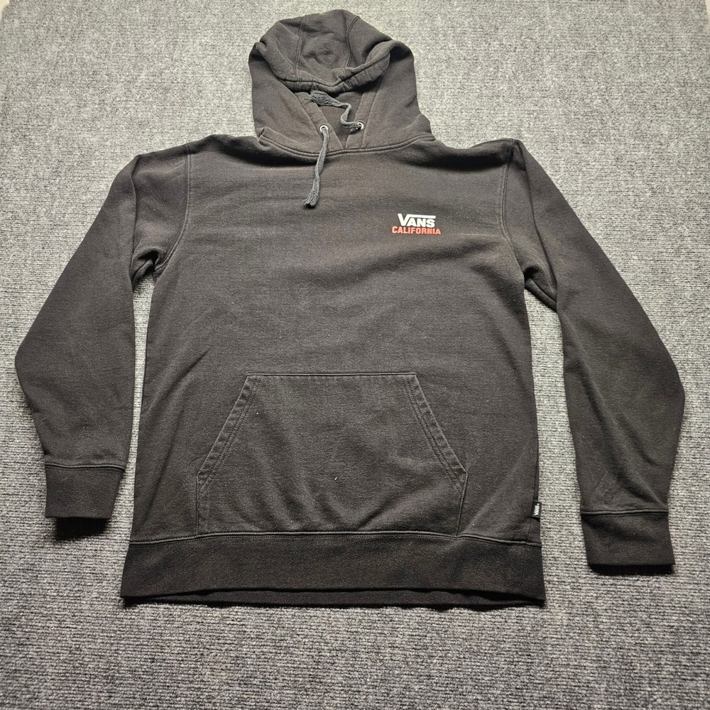 Vans California Bear Skateboard Hoodie Mens Medium Black Pullover Fleece 721556